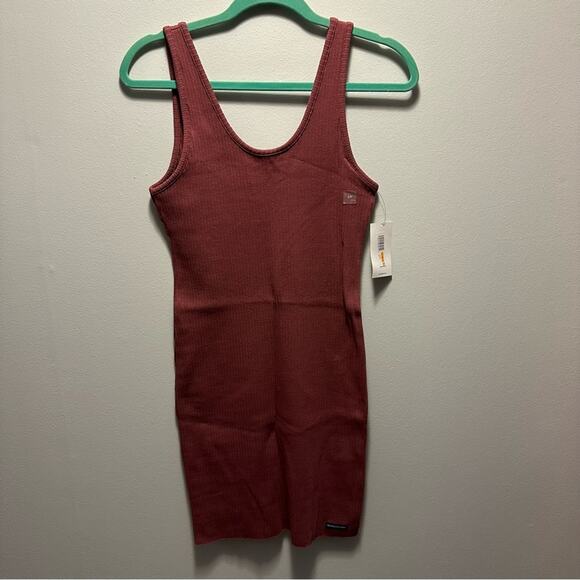Calvin Klein dusty rose‎ ribbed tank scoop neck body con dress NWT - Picture 1 of 8